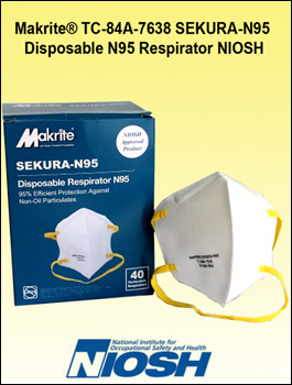 N95 Niosh Approved Makrite Folding Face Mask TC-84A-7638 Sekura - (on CDC